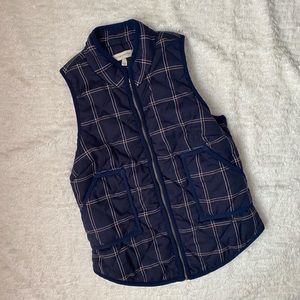 41 hawthorn woman’s jacket plaid blue vest S